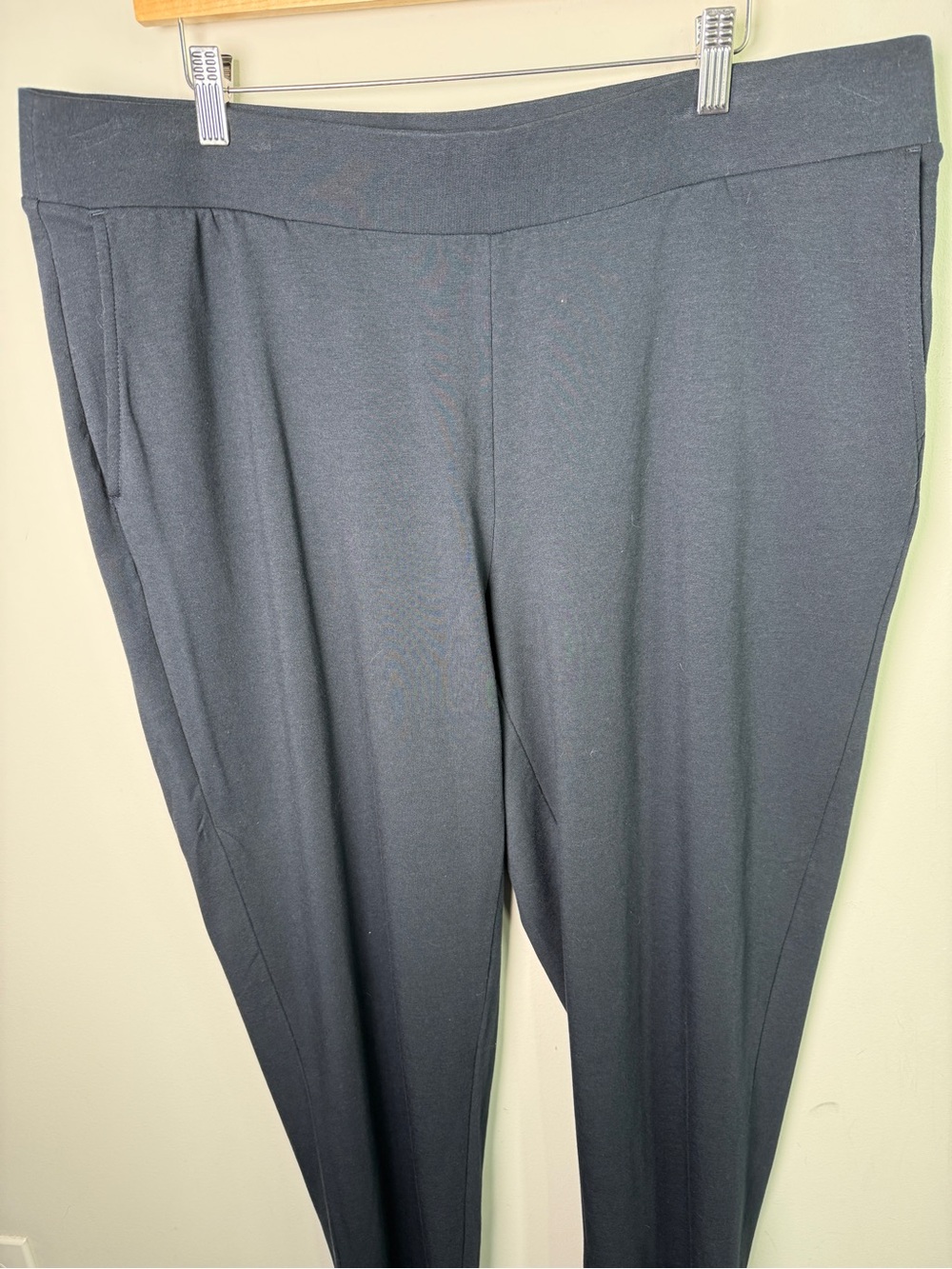 Pure Jill Slim Leg Pull On Pants Navy Pima Cotton Sz 2X - Picture 2 of 8